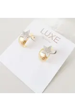 Aurora Luxe Two Toned Hammered Hoop