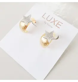 VIRTUE Aurora Luxe Two Toned Hammered Hoop