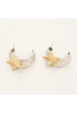 Aurora Luxe Two Toned Hammered Hoop