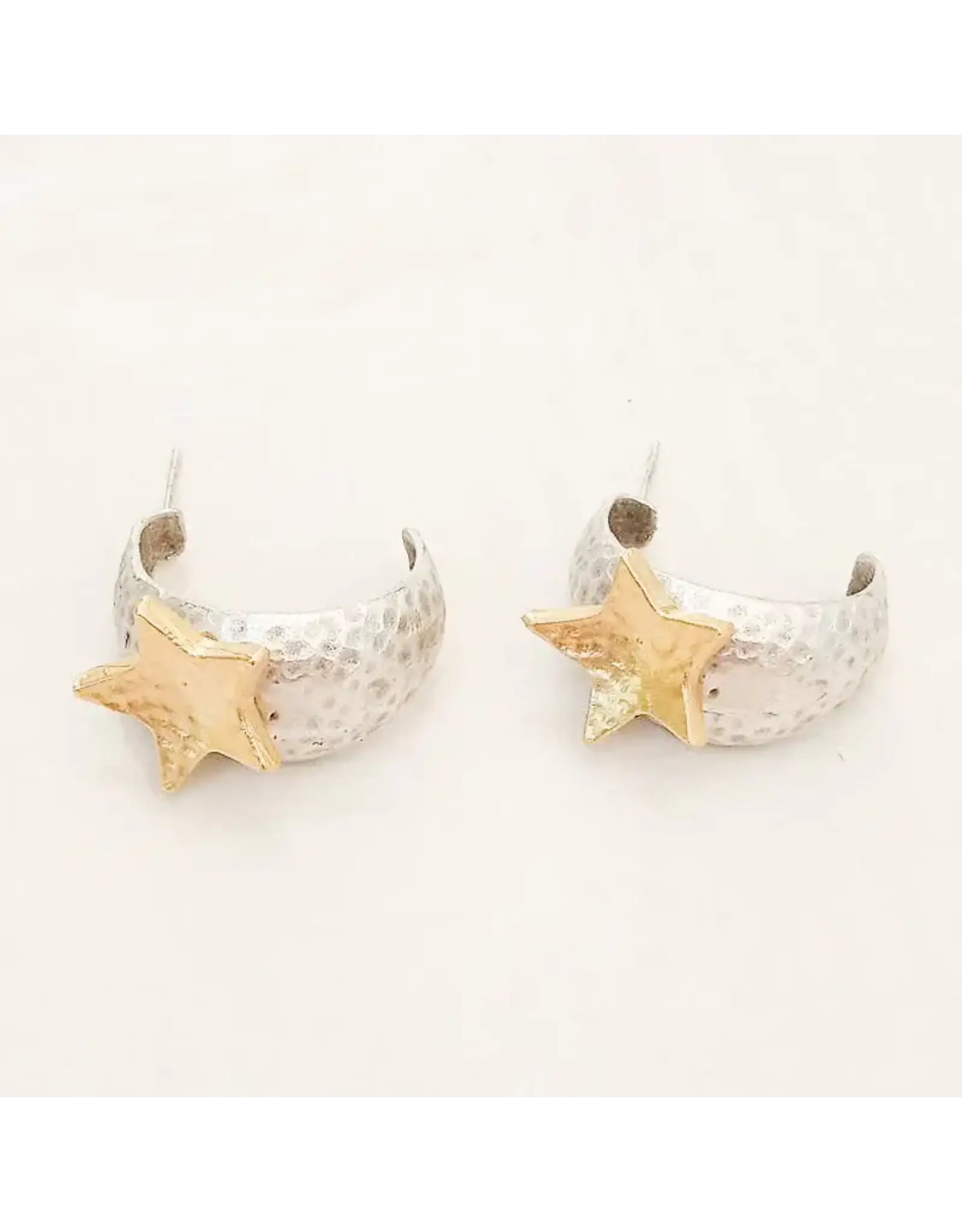 Aurora Luxe Two Toned Hammered Hoop