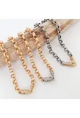 VIRTUE Rolo Chain Necklace w/Pave encrusted lobster