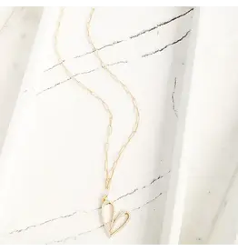 VIRTUE 19" Paperclip w/Rhinestone Script Heart