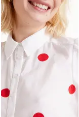 COMPANIA FANTASTICA SSLV BUTTON UP W/RED DOTS