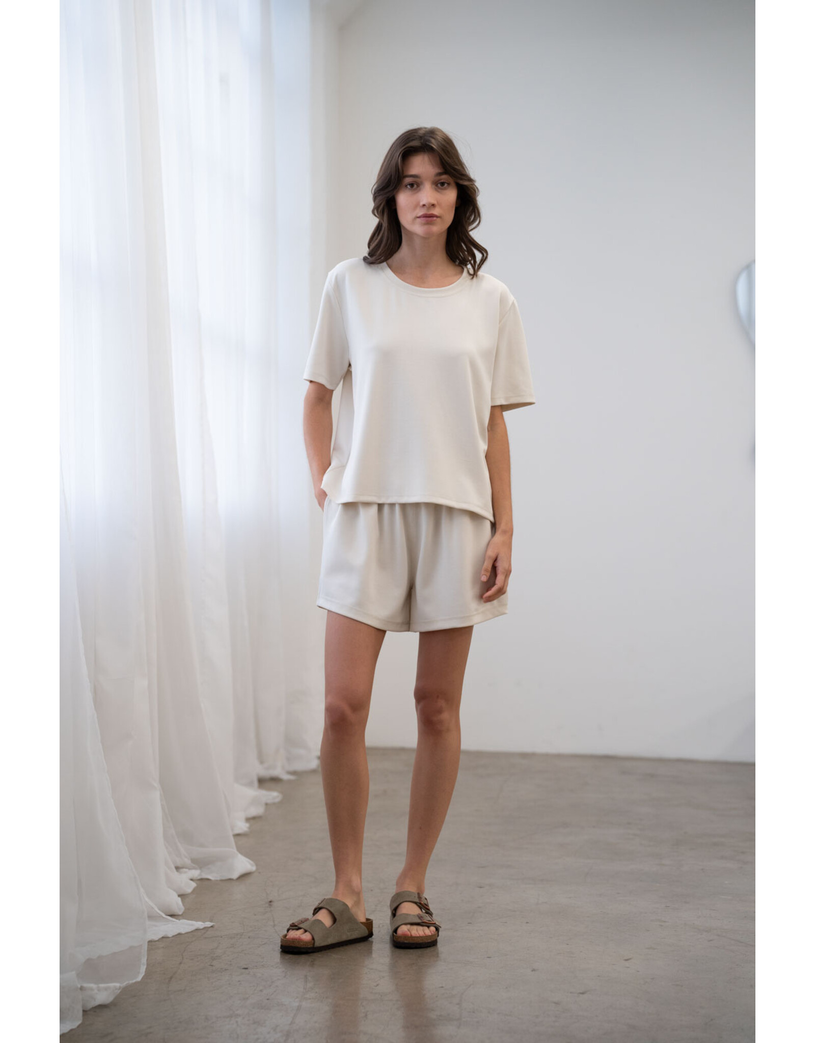 ELLE GRAY CREW NECK SOFT DRESS TSHIRTS