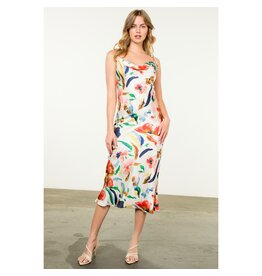 SILKY TIE MIDI DRESS