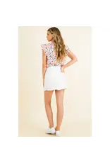 POLKA DOT RUFFLE SLEEVE TOP