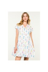 RACKET PRINT DRESS
