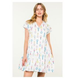 RACKET PRINT DRESS