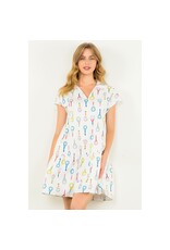 RACKET PRINT DRESS