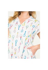 RACKET PRINT DRESS