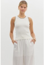 ENTRO RIBBED TANK W/DETAIL STITCHING