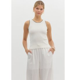 ENTRO RIBBED TANK W/DETAIL STITCHING
