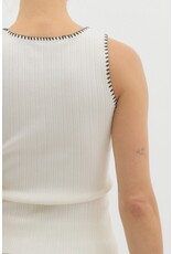 ENTRO RIBBED TANK W/DETAIL STITCHING