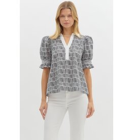ENTRO SSLV VNECK BLOUSE