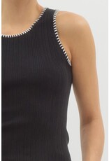 ENTRO RIBBED TANK W/DETAIL STITCHING