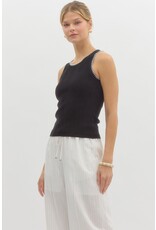 ENTRO RIBBED TANK W/DETAIL STITCHING