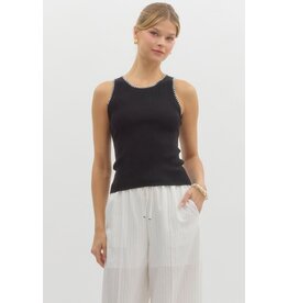 ENTRO RIBBED TANK W/DETAIL STITCHING