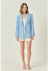 STRIPED POCKETED BLAZER