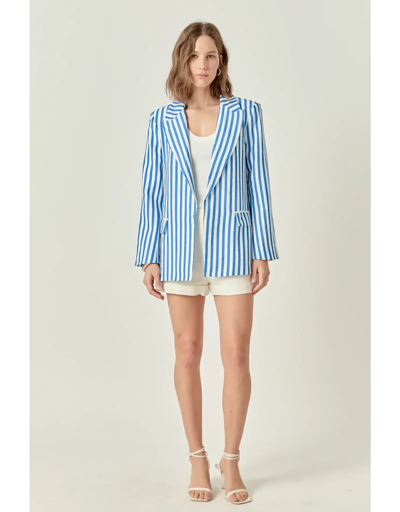 STRIPED POCKETED BLAZER