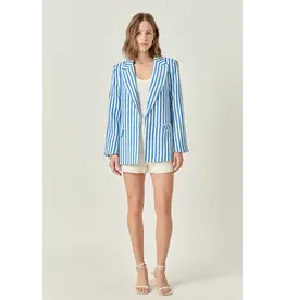 STRIPED POCKETED BLAZER