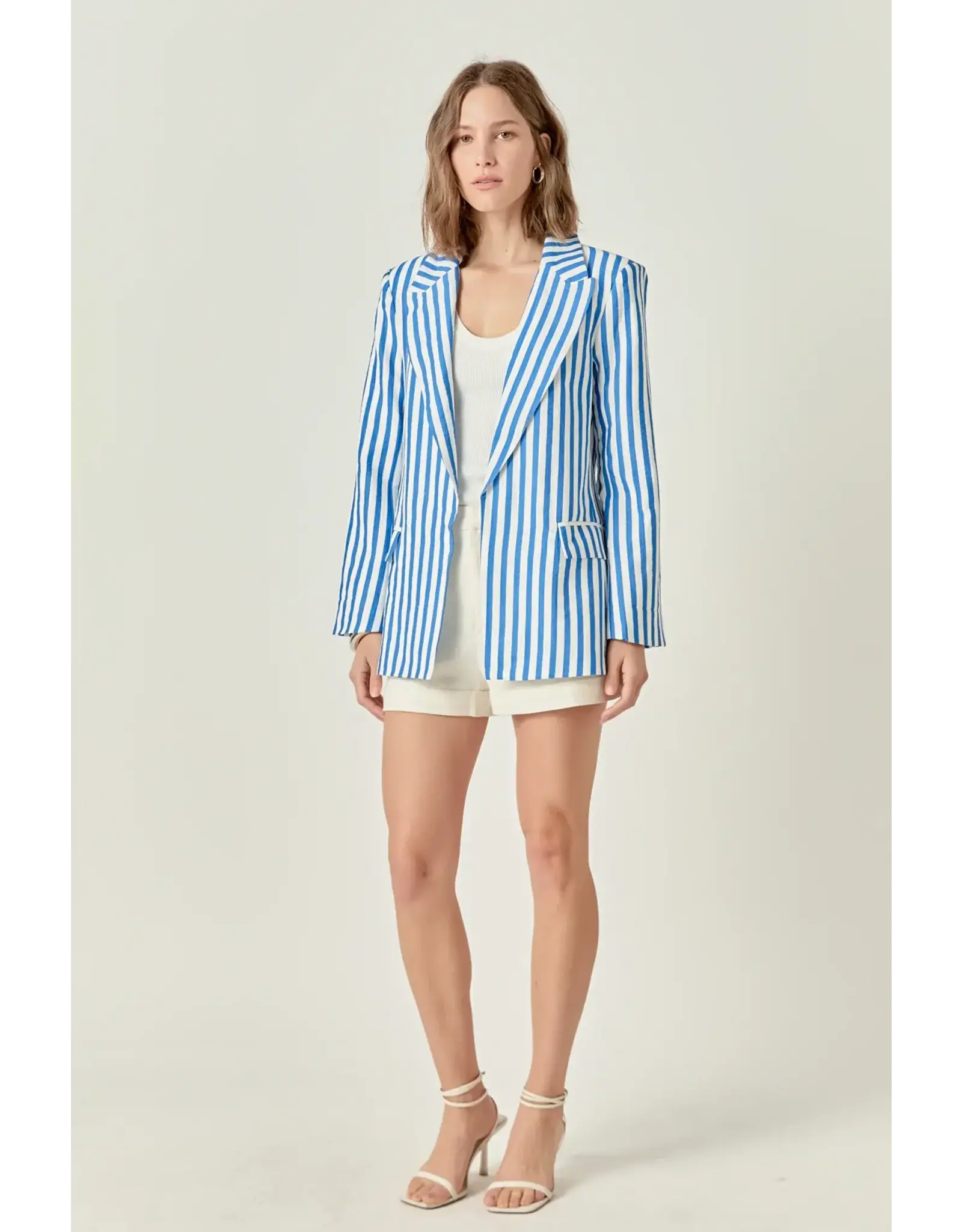 STRIPED POCKETED BLAZER