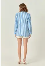 STRIPED POCKETED BLAZER
