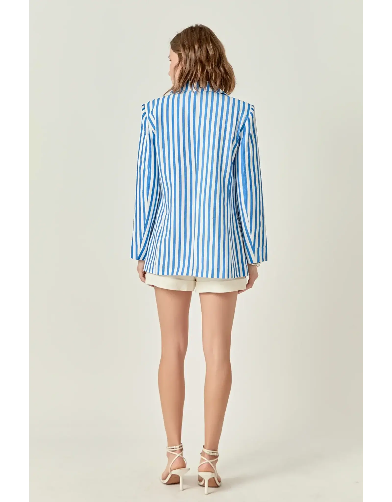 STRIPED POCKETED BLAZER