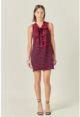 STRIPED JERSEY MINI W/ TIE FRONT