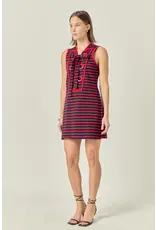 STRIPED JERSEY MINI W/ TIE FRONT