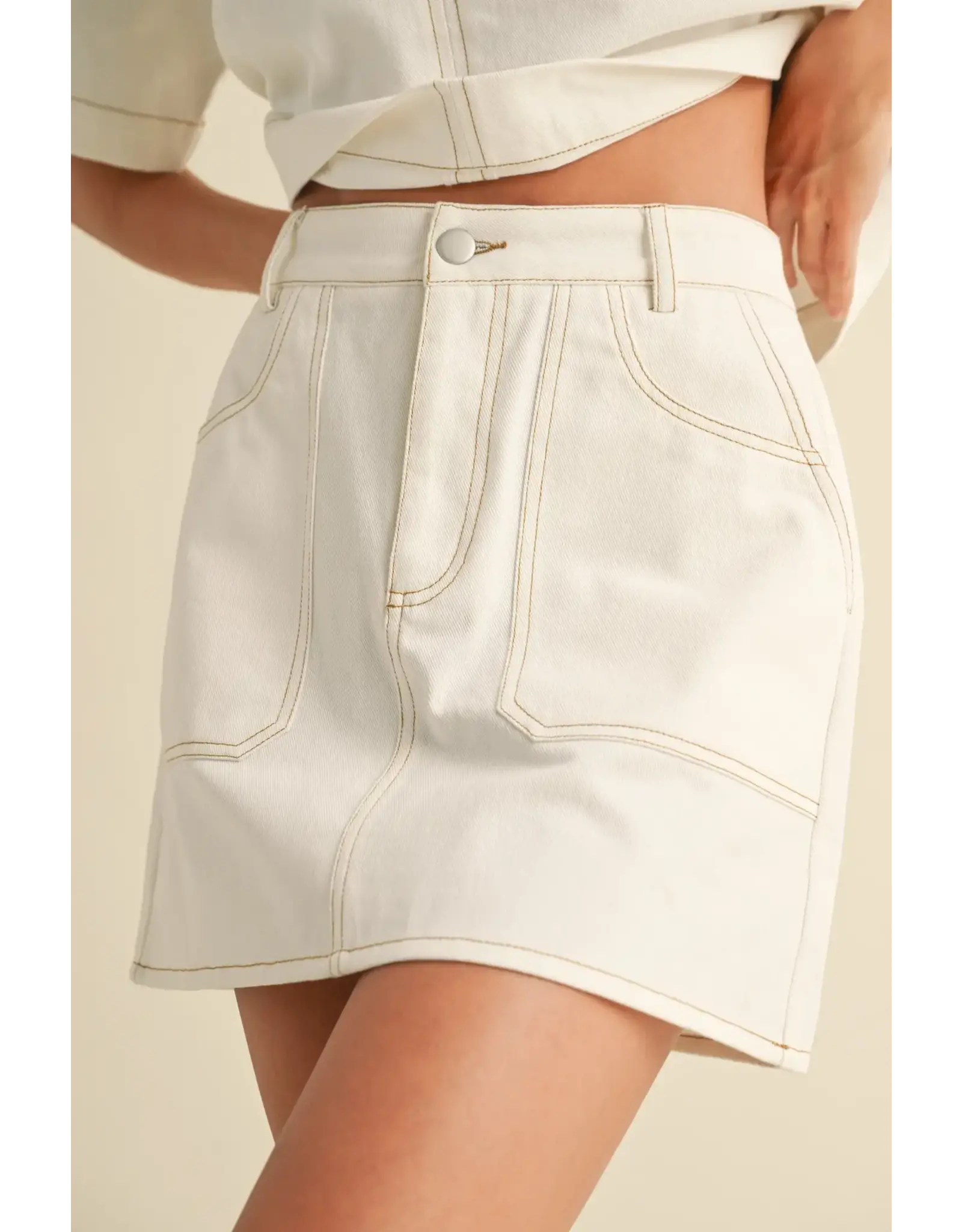STRETCH DENIM MINI SKIRT