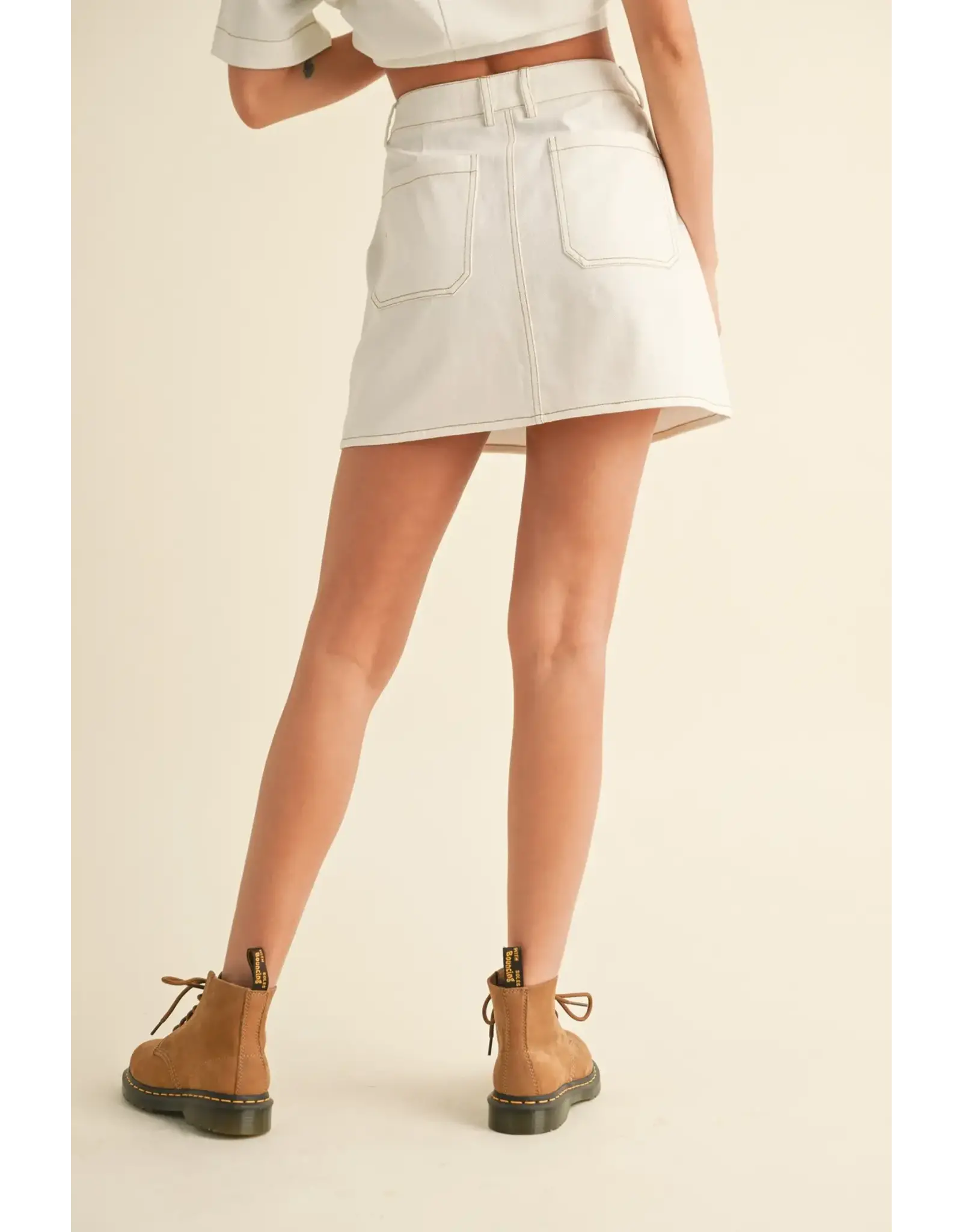 STRETCH DENIM MINI SKIRT