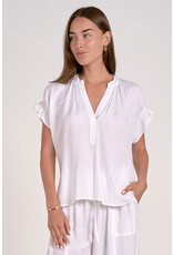 SSLV VNECK W/GATHERED BACK