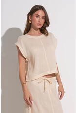 SLVLESS KNIT TOP W/FRAYED HEM
