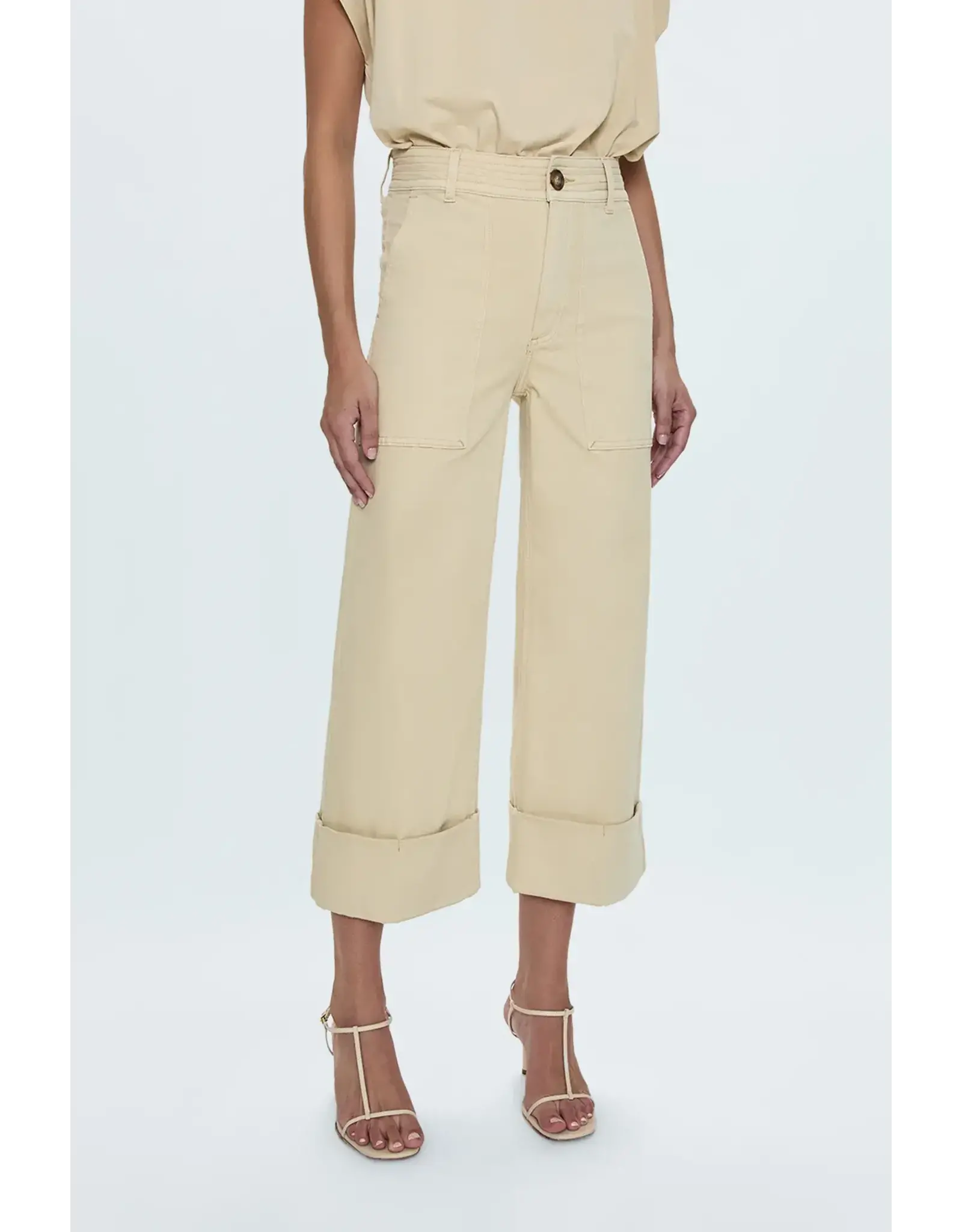 MAYA CUFFED HEM WIDE LEG PANTS