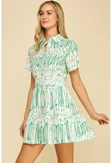 PRINT BUTTON DOWN MINI DRESS
