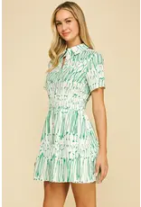 PRINT BUTTON DOWN MINI DRESS