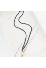 16" Small Puffy Heart, Gunmetal Chain/Gold Heart