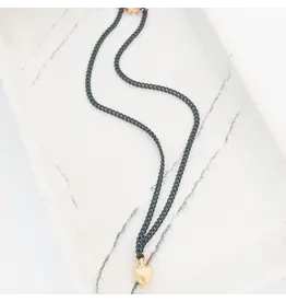 VIRTUE 16" Small Puffy Heart, Gunmetal Chain/Gold Heart