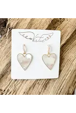 SHELL HEART W/ PEARL POST EARRING