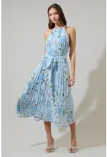 LEIDA FLORAL PLEATED MIDI
