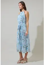 LEIDA FLORAL PLEATED MIDI