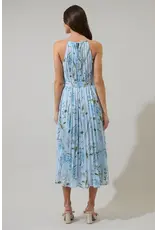 LEIDA FLORAL PLEATED MIDI