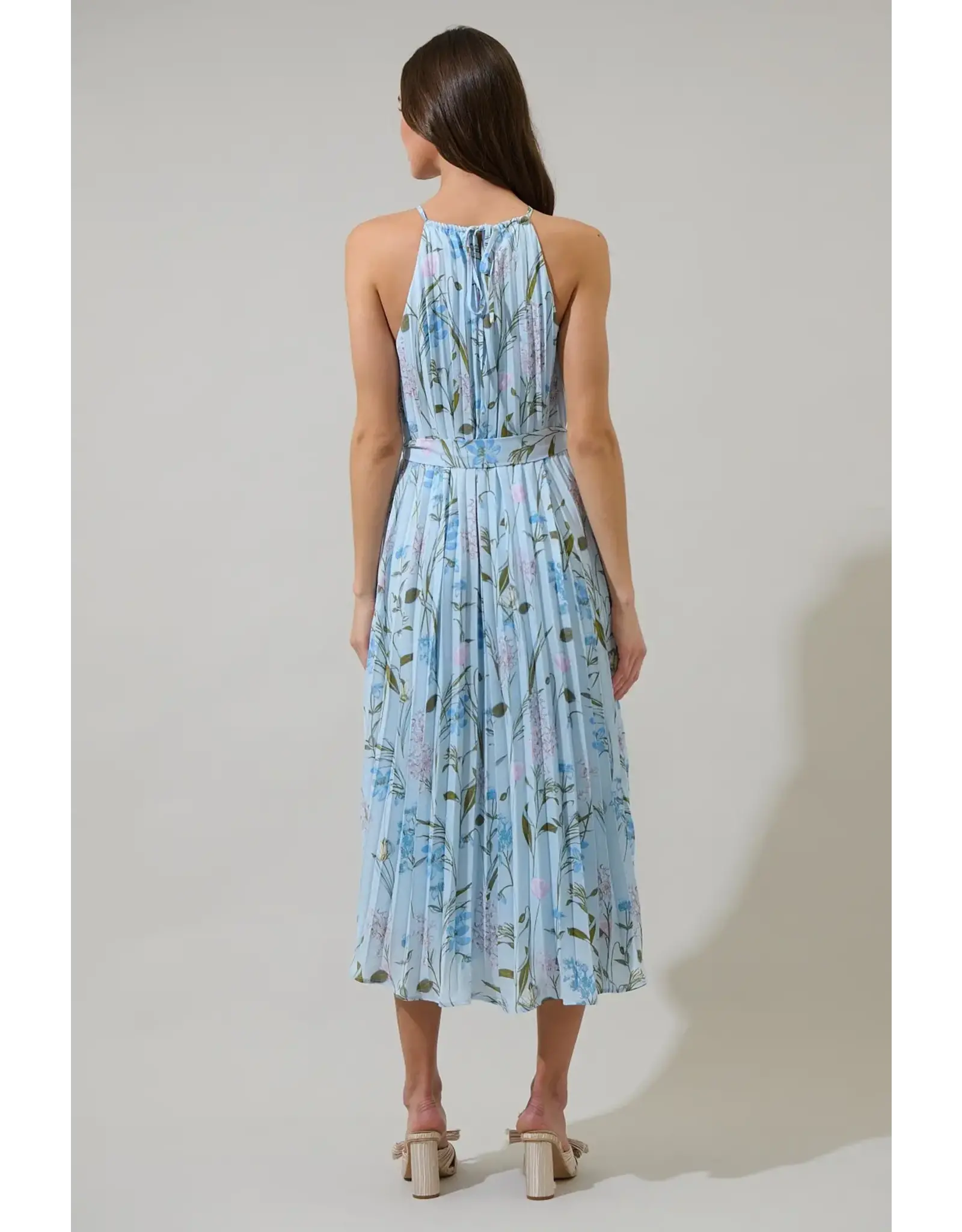 LEIDA FLORAL PLEATED MIDI