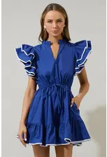 ALINA RUFFLE SHIFT MINI DRESS