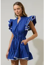 ALINA RUFFLE SHIFT MINI DRESS