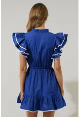 ALINA RUFFLE SHIFT MINI DRESS