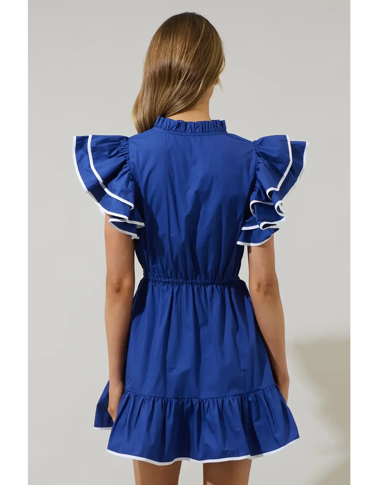 ALINA RUFFLE SHIFT MINI DRESS