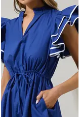ALINA RUFFLE SHIFT MINI DRESS