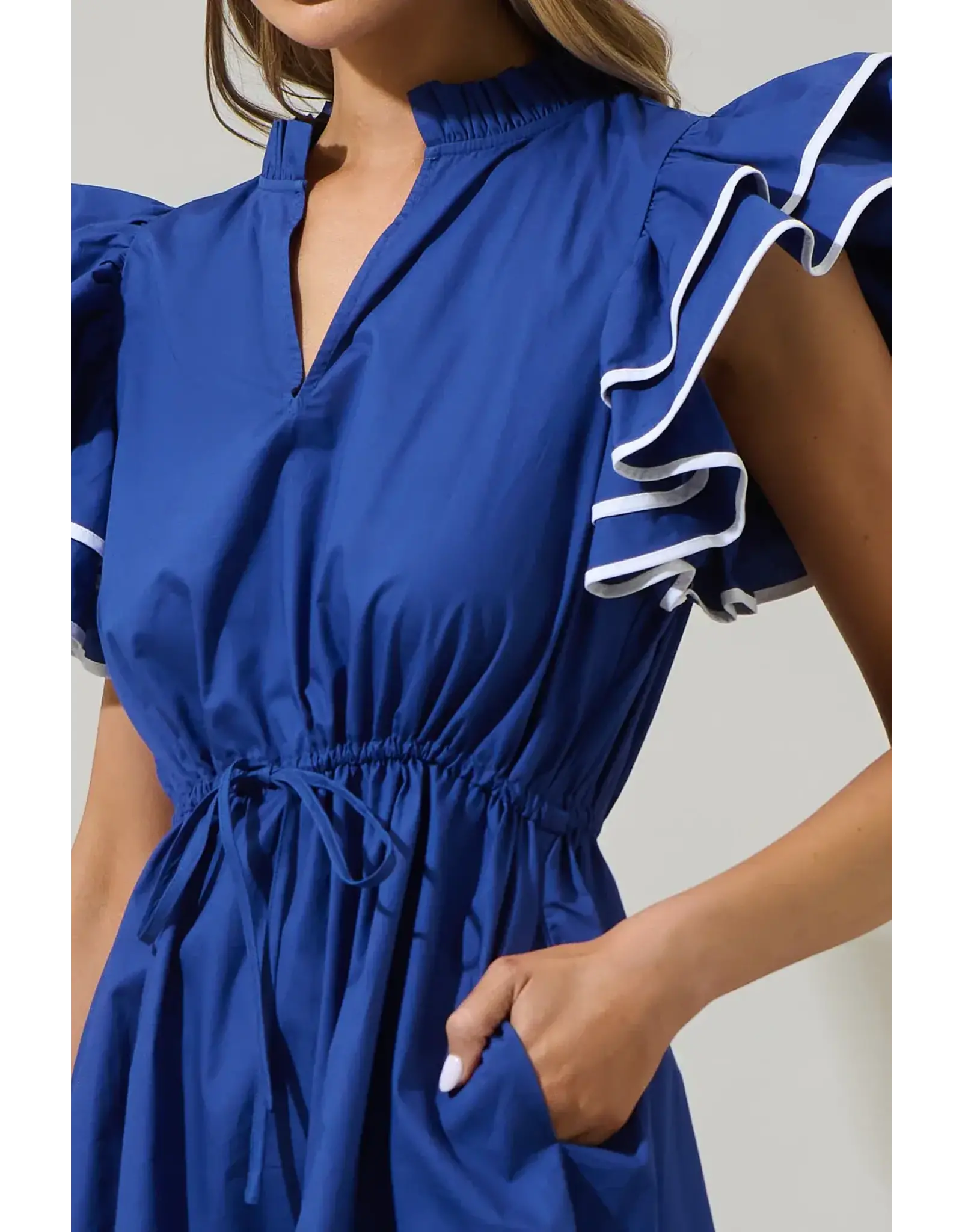 ALINA RUFFLE SHIFT MINI DRESS
