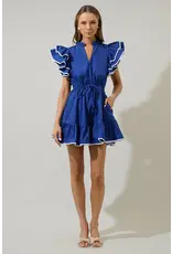 ALINA RUFFLE SHIFT MINI DRESS